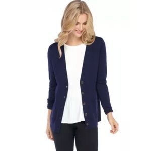 THE LIMITED Long-Sleeve V-Neck Boyfriend Cardigan Navy Size M